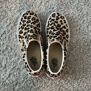 Vans Leopard Print Slip-On Sneakers